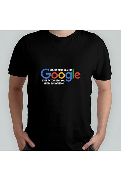 Pixxa Google - Σταματήστε να δράσετε ξέρετε τα πάντα 100% βαμβακερό μπλουζάκι με λαιμόκοψη