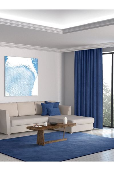 Perle Home Daily Series Sapphire Color Background Curtain 150x260