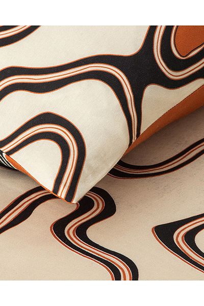 English Home Beige Colored Abstract Art Digital Printed Double Duvet Cover Set - Soft Cotton