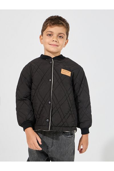 Styli Button Front Quilted Jacket