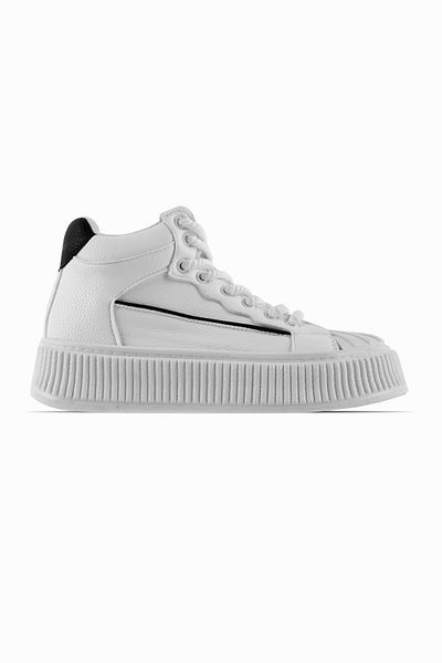 Lal Shoes & Bags Pantofi sport cu șireturi Gale pentru femei, până la gleznă, alb