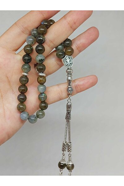 Yasamtohumu Молитвени мъниста от лабрадорит, 33 броя, 8 мм (4695)