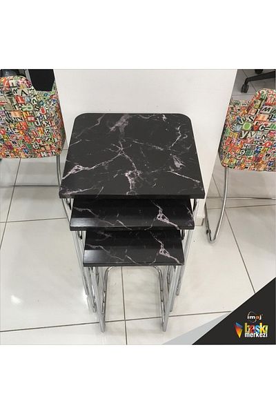 Bigaimaj Blat de bucătărie cu model de marmură Folie autoadezivă acoperire negru alb 70cmx100cm