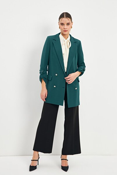 Zühre Σμαραγδένιο μπουφάν - Λεπτομέρεια μανίκι, Μοντέλο C-0002