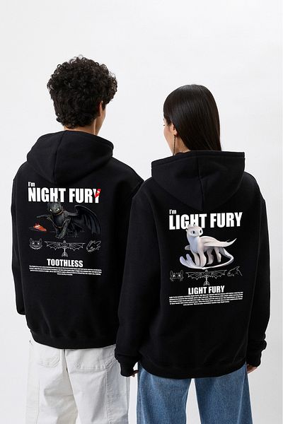 BRZ COLLECTION Hanorac unisex supradimensionat Night Fury How to Train Your Dragon