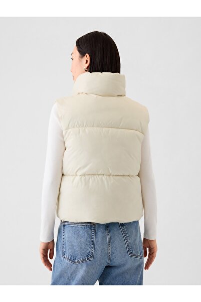 GAP KadınGap Logo Geri Dönüştürülmüş Crop Puffer Şişme Yelek