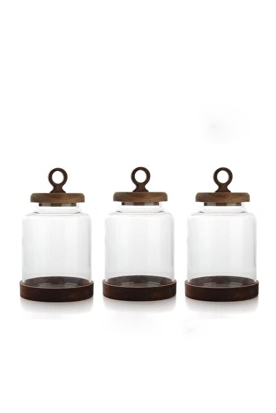 ÇIRPAN EV LILY AKASYA CAM 3'LÜ KAVANOZ 20X16CM