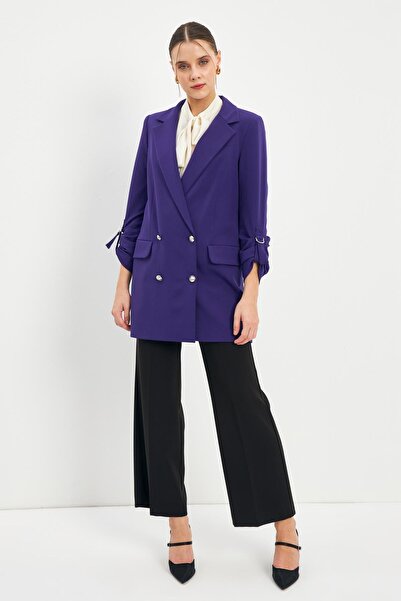 Zühre Sleeve Detailed Purple Jacket C-0002