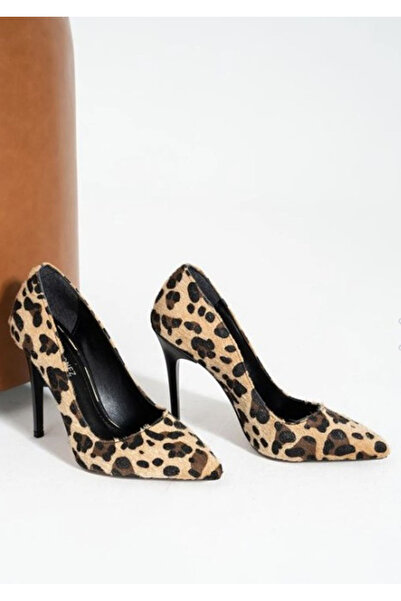 Afilli Жіночі леопардові замшеві тонкі високі туфлі на підборах з гострим носком, стильні, сексуальні, повсякденні туфлі на шпильках