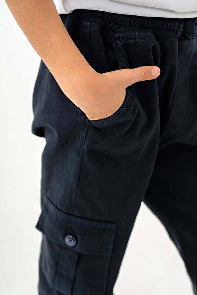 Gold Class Kidswear Lastikli Bel ve Paça Kargo Cepli Jogger Erkek Çocuk Pantolon