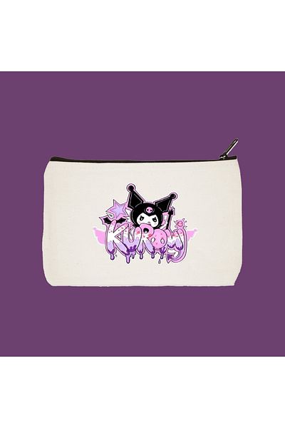 designedfy Kuromi Αδιάβροχη υφασμάτινη τσάντα μακιγιάζ, θήκη για στυλό, πορτοφόλι