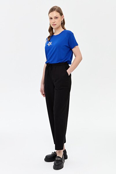 accort Beli Lastikli İki İplik Pantolon - SİYAH