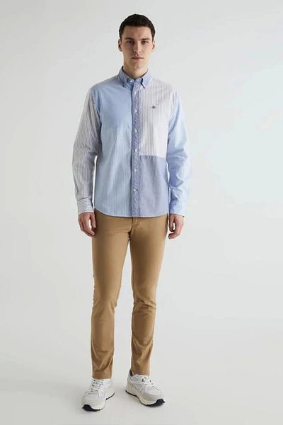 Gant Men's Blue Regular Fit Classic Collar Striped Shirt
