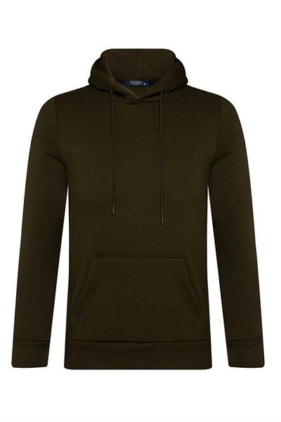 SÜVARİ Μπλούζα Cavalier Hooded Collar Regular Fit Απλό Σκούρο Πράσινο Φούτερ