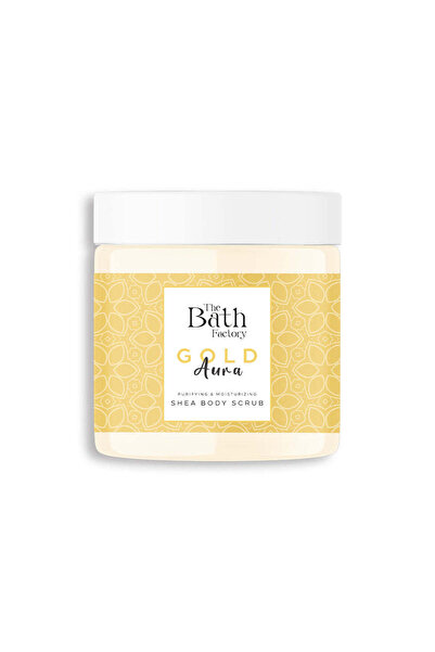 THE BATH FACTORY Hydratační a čistící bambucký tělový peeling - Gold Aura 300g
