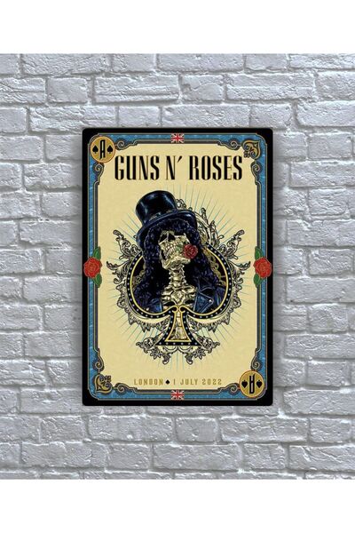icase Дървена картина с постер и обложка на албум на музикалната група Guns N...
