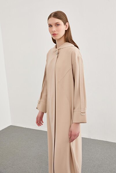 Zühre Hooded Sleeve Detailed Beige Wear Out GÇ-0179