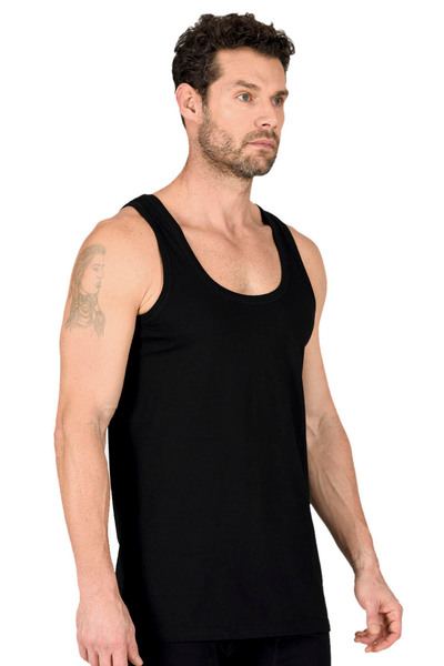 ÖZKAN underwear Özkan 11406 Men's 100% Cotton Ribbed Flexible Comfortable Thick Strap Knitted Undershirt