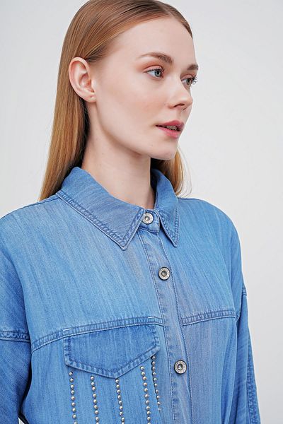 Zühre Guler cămașă din denim și talie cu curea - Wear Out GÇ-0173