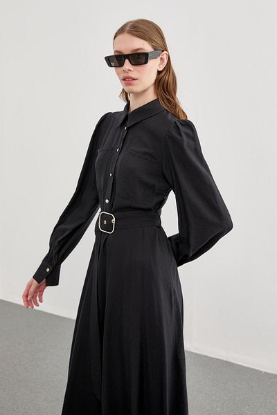 Zühre Safari Black Dress E-0395