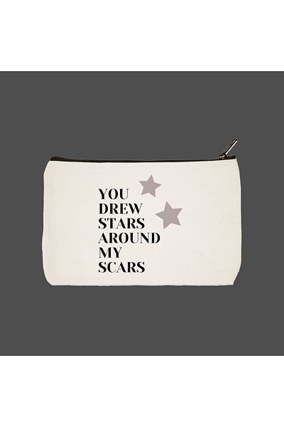 designedfy You Drew Stars Αδιάβροχη υφασμάτινη τσάντα μακιγιάζ, θήκη για στυλό, πορτοφόλι