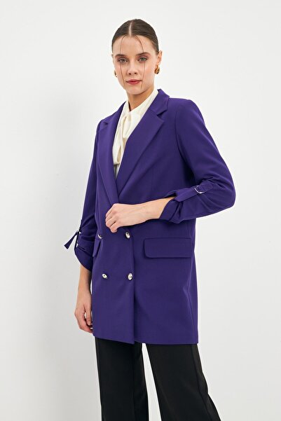 Zühre Sleeve Detailed Purple Jacket C-0002