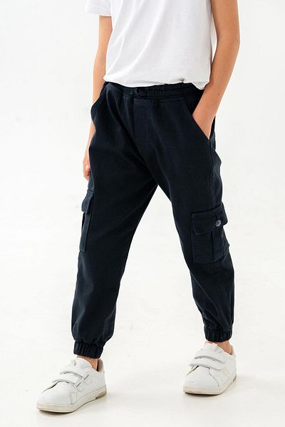 Gold Class Kidswear Rugalmas derék- és lábszárú Pocket Jogger fiú nadrág