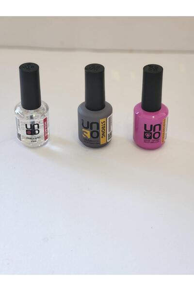 UNOMED Kalıcı Oje Seti Bond Primer15ml+Strong Base 15ml+ Daımond top coat 15ml