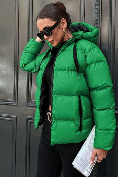 Mossta Jachetă verde cu glugă