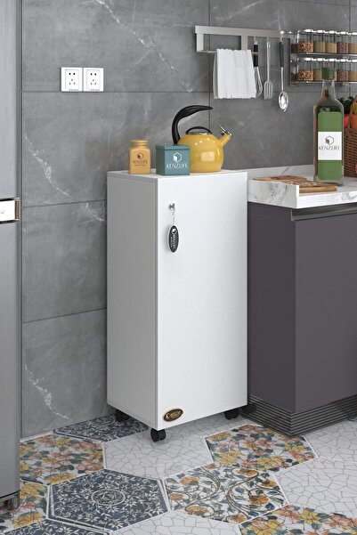 Kenzlife Mutfak Dolabı Zehra 088*050*032 Byz Kilitli Tekerlekli Banyo Evrak Ofis Kitaplık Ayakkabılık Kiler
