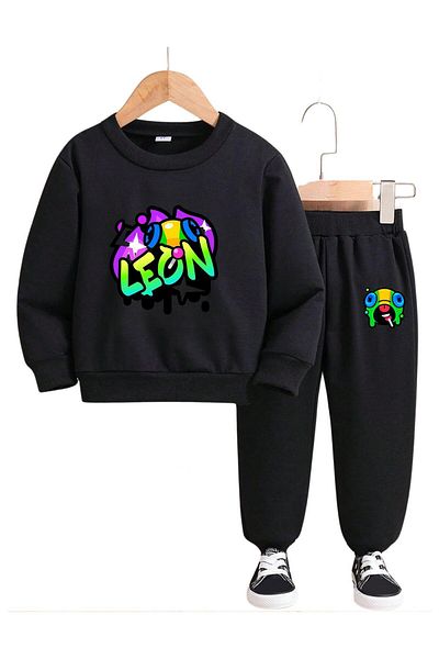 Massgai Детски комплект анцуг с долнище и горна част от игра Leon Visual Printed