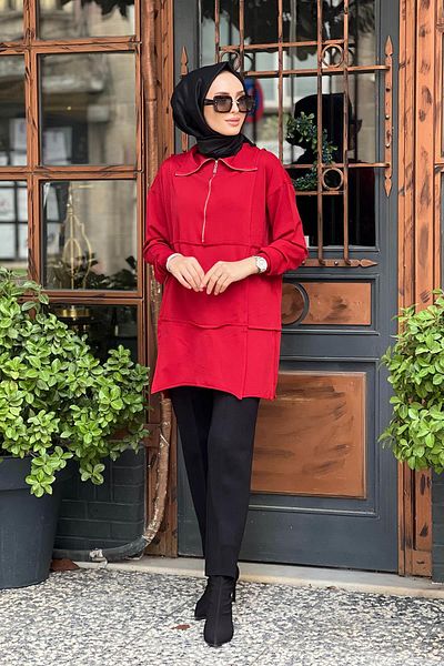 MissWhence Knitwear Tunic 36016 Red