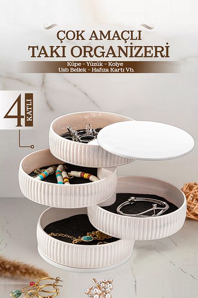 FİTHOME Multi-Purpose 4 Layers Jewelry Organizer Organizer Sd Card Simkart Etc. Organizer
