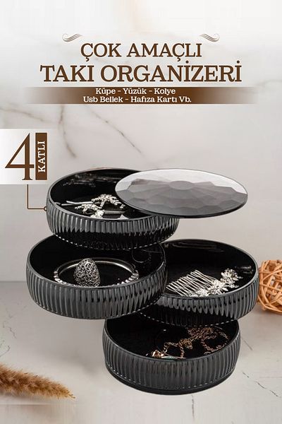 FİTHOME Multi-Purpose 4 Layers Jewelry Organizer Organizer Sd Card Simkart Etc. Organizer