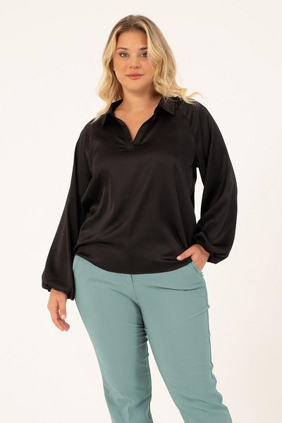 MYLİNE V-Neck Satin Blouse