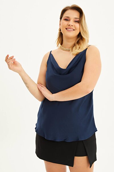 MYLİNE Saten Degaje Yaka İp Askılı Bluz