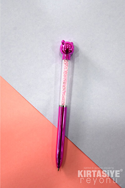 Kids Like قلم حبر جاف معدني قابل للطي مع شكل دمية دب