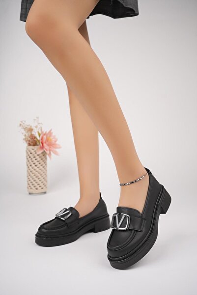 Aymood Чорні шкіряні мокасини на пряжці