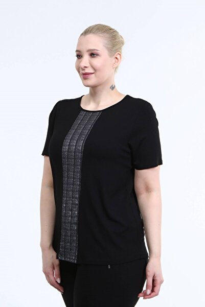 MYLİNE Μπλούζα με λεπτομέρεια από χτενισμένο βαμβάκι με σαμπί μπροστά