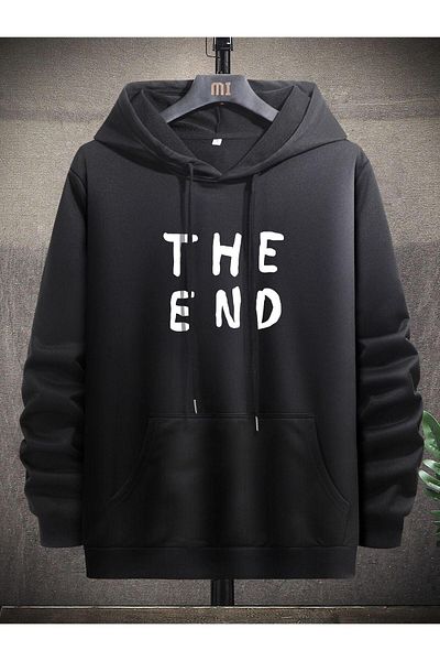 KUAS The End Unisex Oversize Hooded Cotton Sweatshirt - 3 Thread