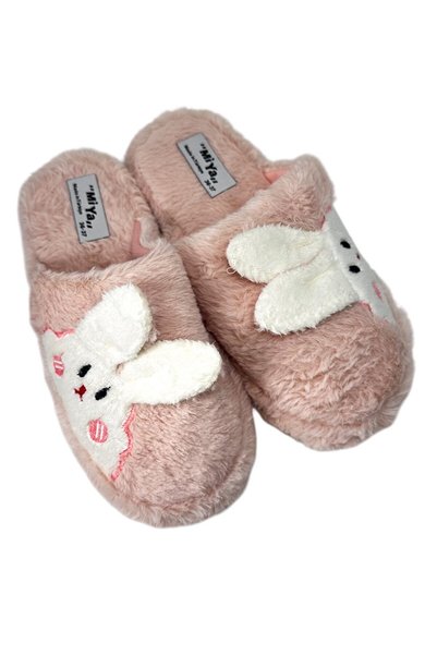CACTUS BOUTİQUE Plush House Slippers Women's Rabbit Figure House Slippers