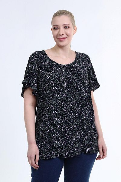 MYLİNE Flounce Short Sleeve Blouse