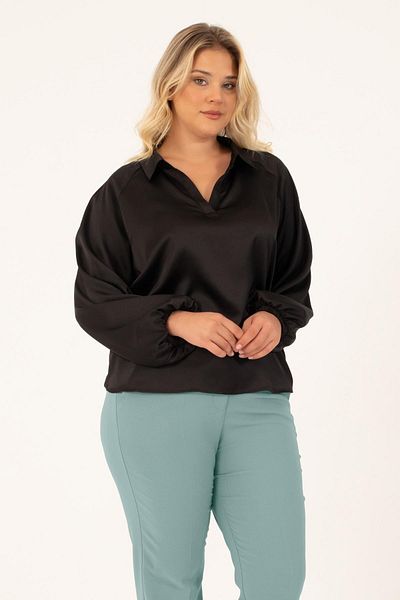 MYLİNE V-Neck Satin Blouse