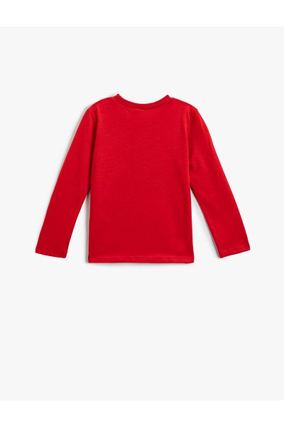 Koton Long Sleeve Cotton T-shirt - Heart Glitter, Crew Neck