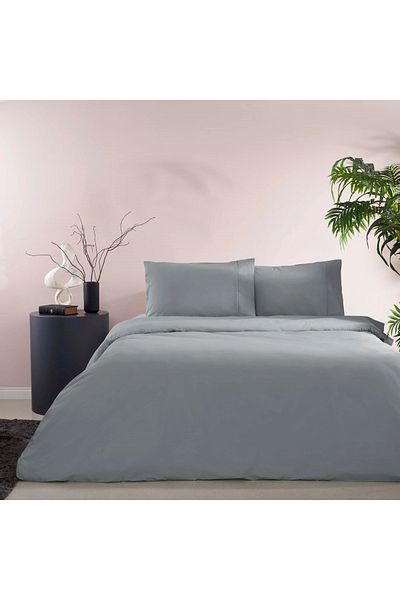 Taç طقم غطاء لحاف متوافق مع Anthracite Basic Ranforce مقاس 120 × 200