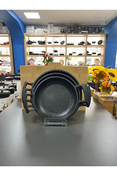 ELİT MUTFAK EŞYALARI 3-Piece Cast Iron Sahan Pan