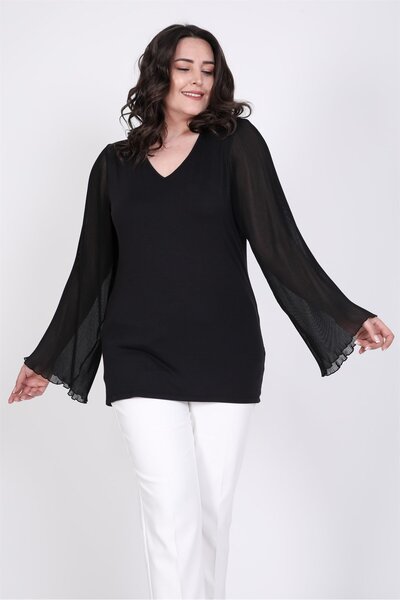 MYLİNE Блузка з рукавами з плісированою обробкою