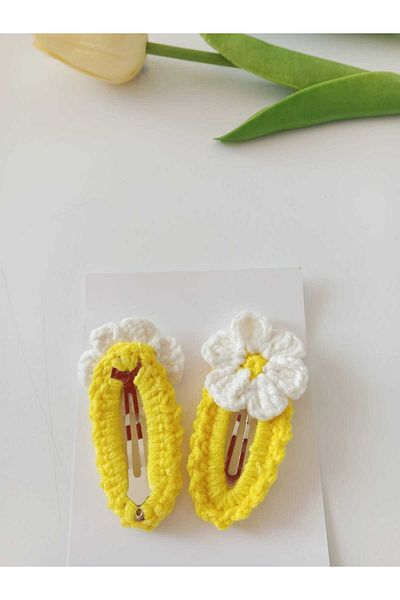 Kadın Girişimciler Atölyesi Model Papatya Accesorii pentru păr potrivite pentru toate grupurile de vârstă Set de 2 catarame snap realizate manual de nișă organică