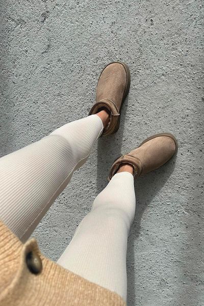 STRASWANS Salvador Woman - Botine din piele intoarsa de nurca, talpa groasa si par in interior