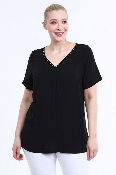 MYLİNE V-Neck Stripe Detail Blouse